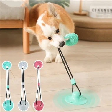 Juguete para perros con ventosa para limpiar los dientes y resistente a las mordeduras